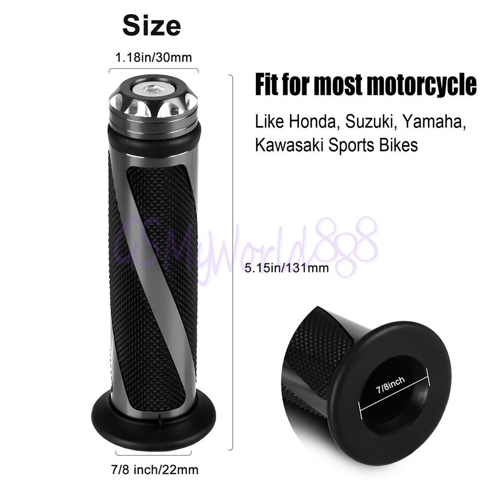 Red Motorcycle 7/8 Handle Bar Hand Grip Gel Fit for Yamaha YZF R1 R6 FZ6R FZ-07