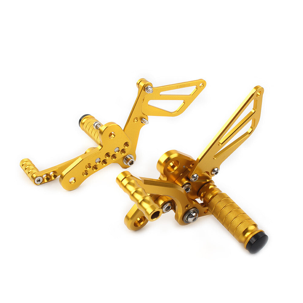 Adjustable Race Footpegs Rearsets Rearset Gold for Suzuki Hayabusa 1999 - 2008