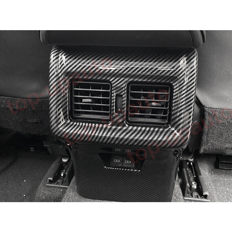 for Toyota Venza 2021-2023 Carbon Look Rear Air Outlet Anti-Kick Vent Cover trim