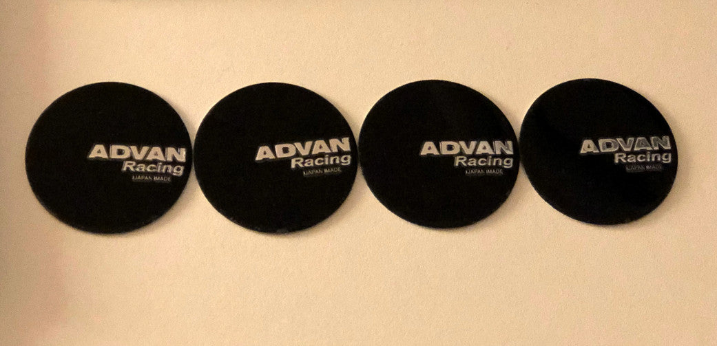 Black 4x45mm Advan racing wheel center sticker, hub sticker, rim sticker, logo