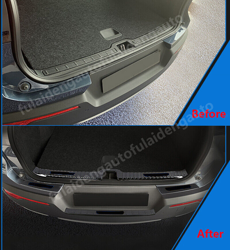 for Volvo XC40 2019-22 Black Steel Rear Bumper Sill Plate Protector trim Kit 4x