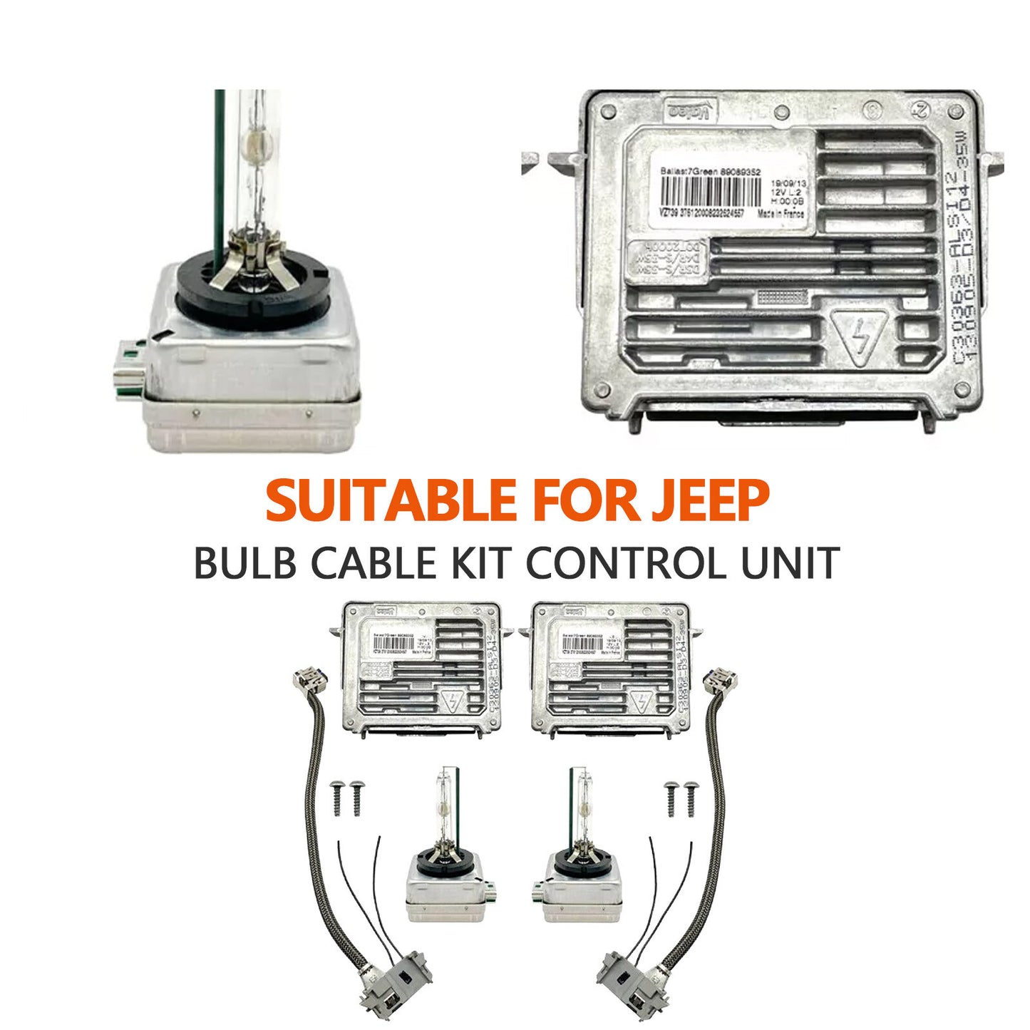 2 Original Equipment Manufacturer (OEM) 14-20 for Jeep Grand Cherokee Xenon Ballast and D3S Bulb Wiring Kit Control Unil5