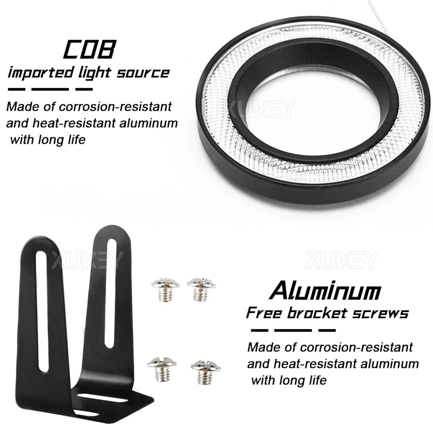 Car LED Fog Light Projector White Angel Eye Halo Ring DRL Driving White 3.5inch