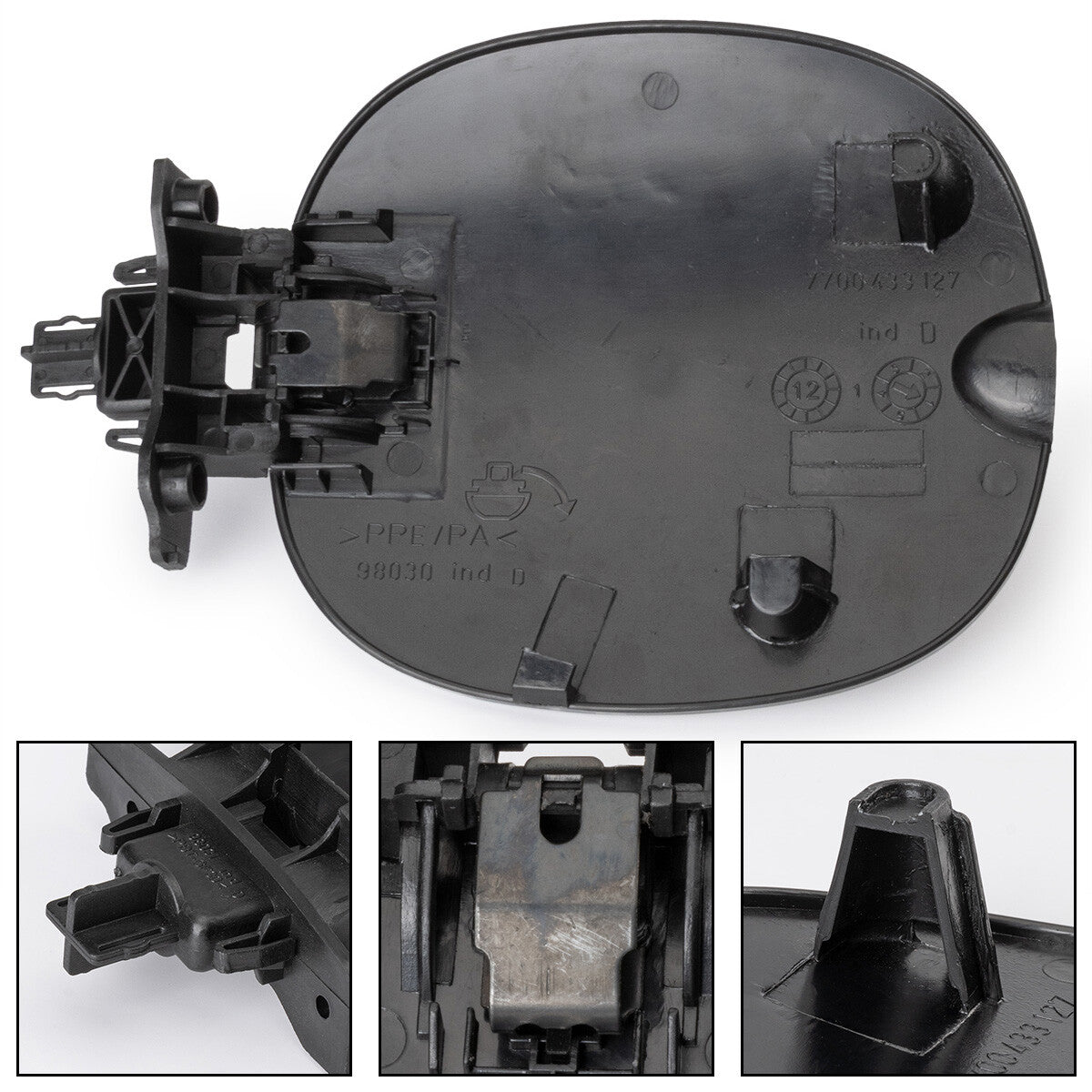 Black fuel tank cap 7700433127 for Renault Clio, symbol 1999-2008