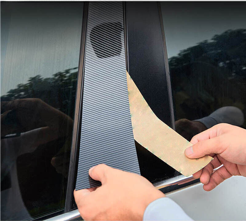 for Audi A3 2014-18 Carbon Fiber Pillar Posts Door Window Molding Strip Trims 6P