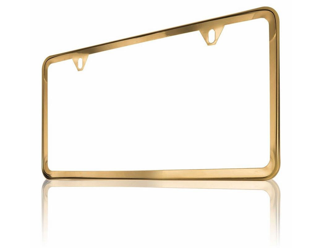 1 piece car license plate frame cover cap rear boot trunk gold for Mitsubishi