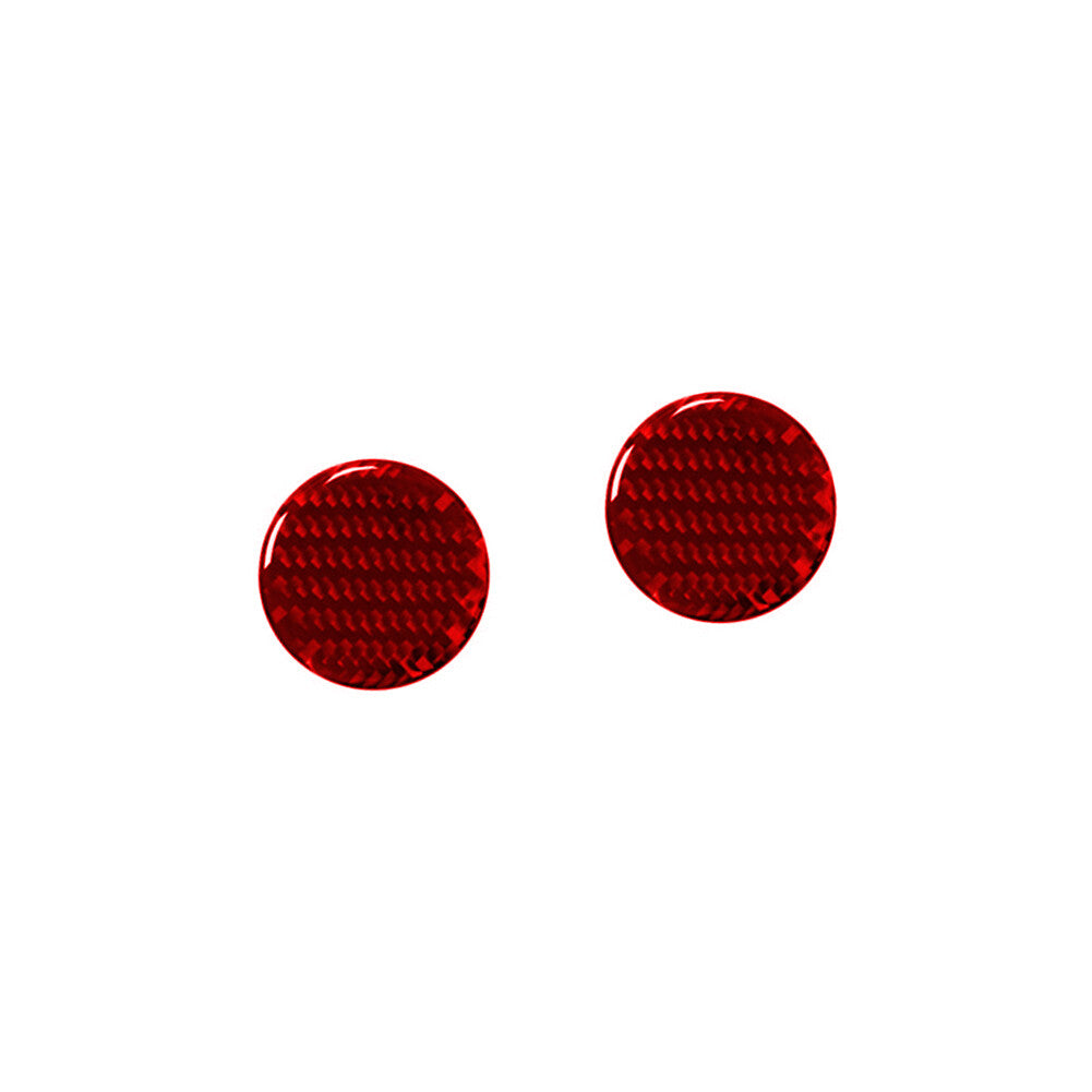 2X Red Carbon Fiber Center Multimedia Knob Cover Trim for Porsche 718 2016-2022