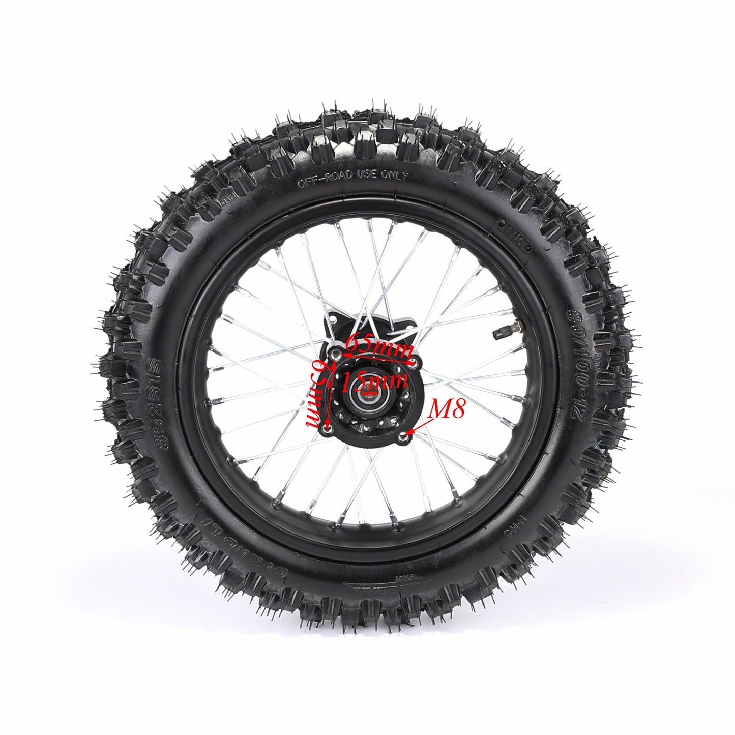 12-inch rear wheel, swingarm, 80/100-12 tire, rim assembly, pit bike XR70 SSR 110 125cc