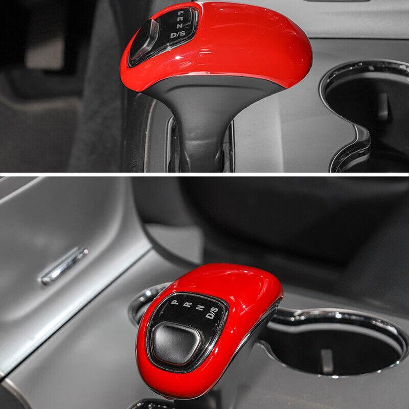 for Jeep Grand Cherokee 2014-2015 Bright Red Gear Shift Knob Shifter Lever Trim