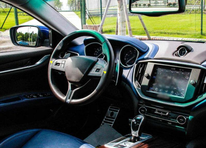 for Maserati Ghibli 2014-21 ABS Carbon Fiber Interior Cover Steering Wheel Trim