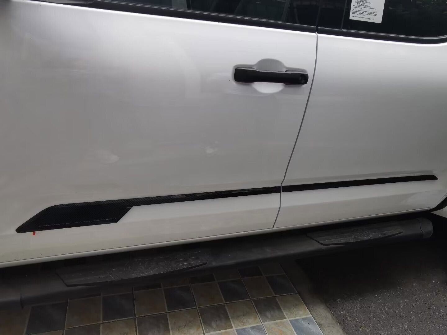 Carbon Fiber ABS Body Side Moulding Strip Cover Trim for Toyota Tundra 2023-2024