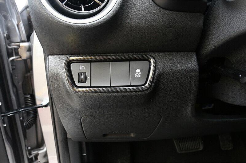 for Kia K3 Forte 2019-2023 Carbon Fiber Headlight Switch Control Frame Trim 1pcs