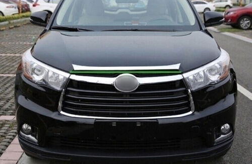 Front Engine Hood Mesh Grille Chrome Look Strip Trim for Toyota Highlander 14-19