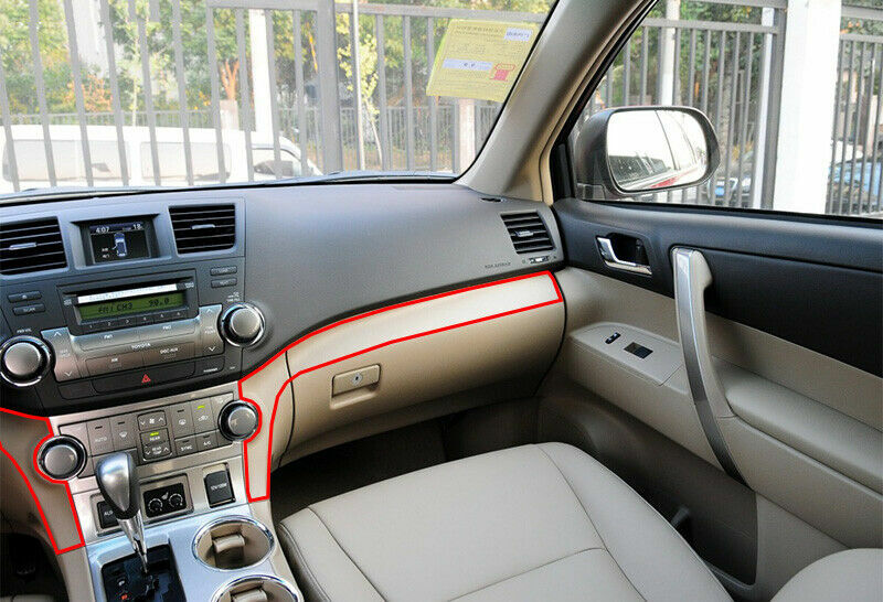 Wood Grain Central Console Dashboard Strips Trim for Toyota Highlander 2008-2013