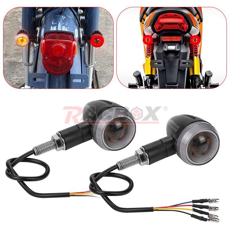 2X Amber/Red Bullet Motorcycle LED Turn Signal Blinker Brake Running Light Lamp