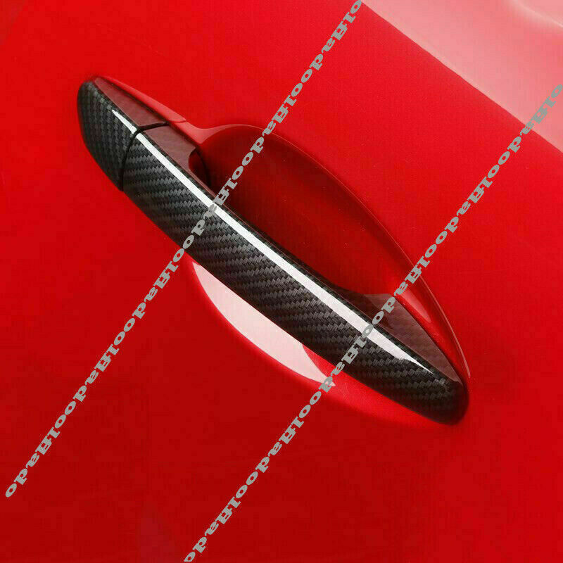 for Mazda CX-5 2017-2021 Carbon Fiber Door Handle Bowl Trim Cover W/ for Smart Holes