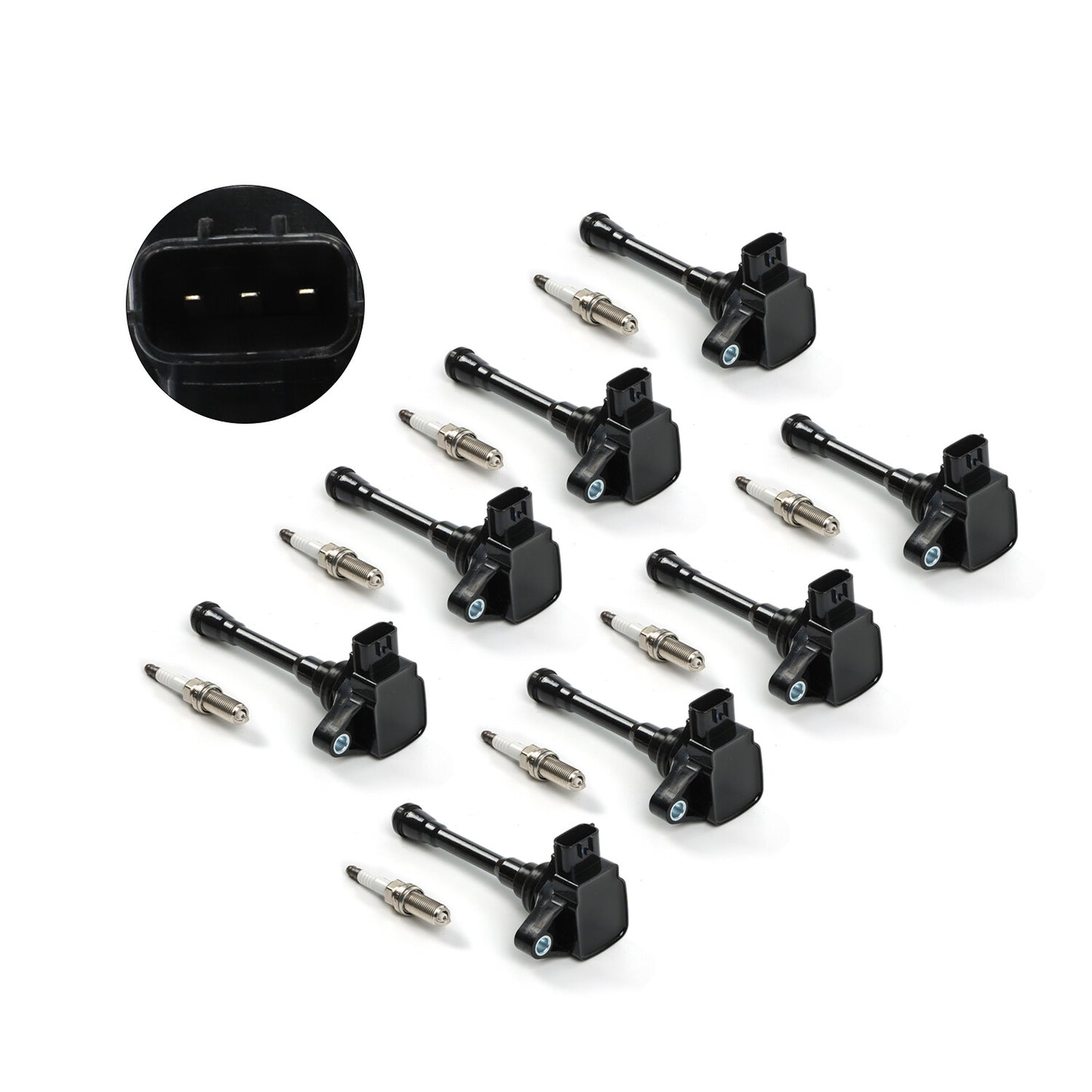 8PCS For 2017-2020 for Nissan Titan 5.6L V8 Ignition Coil Spark Plug UF812 UF813