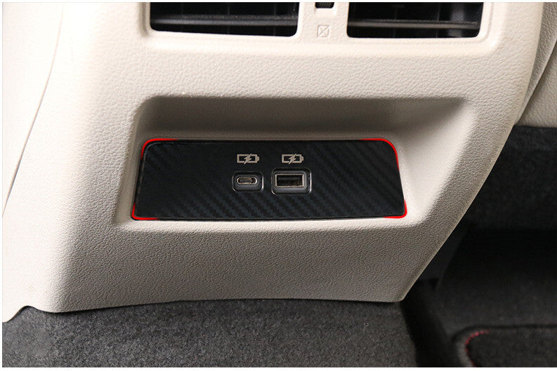 Rear USB Socket Switch Cover Trim for Nissan Altima 2019-2022 Steel Carbon Fiber