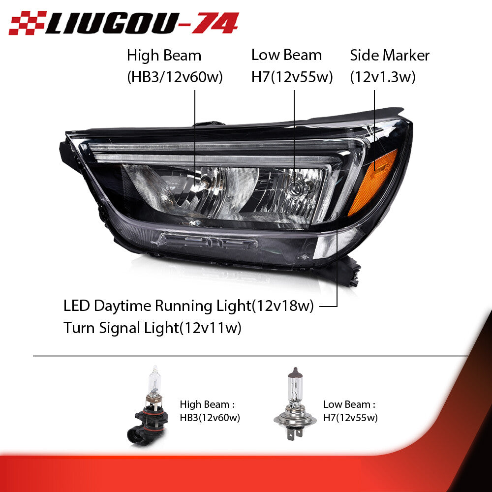 Suitable for 17-22 for Buick Encore halogen LED DRL headlights, left drive side.