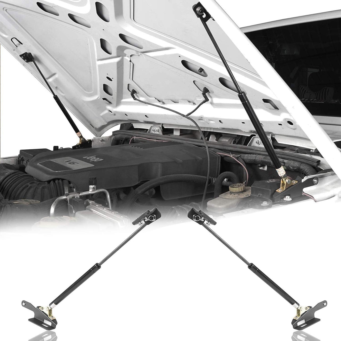 Range hood lift support column auxiliary kit for Jeep for Wrangler JK Unlimited 2011-2018