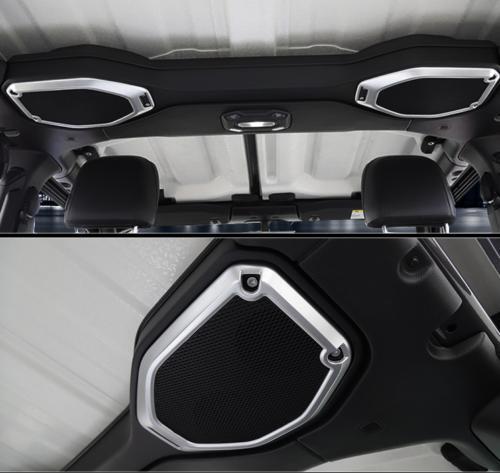 Fit for Jeep for Wrangler JL 2018-2020 ABS Silver Headliner Speaker Frame Trim 2PCS