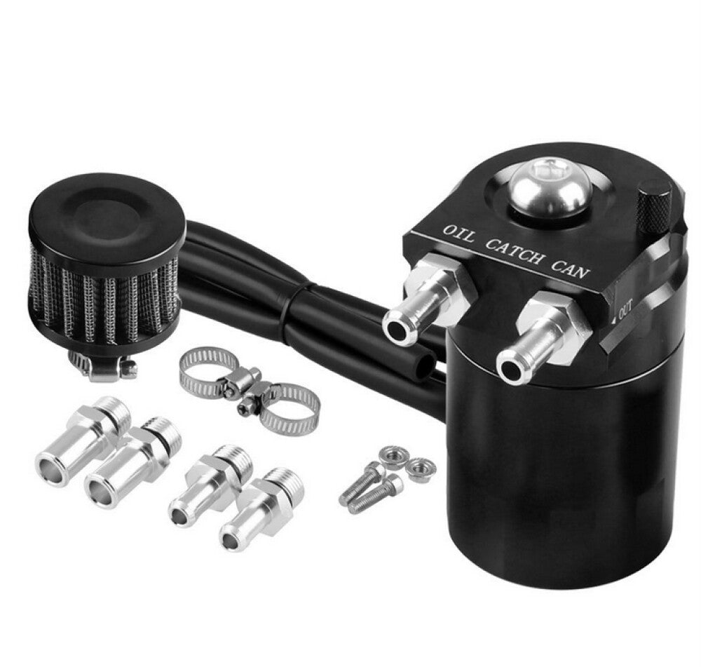 3/8 9/16 Adapters Universal Car Oil Catch Reservoir Can Tank+Air Filter Kit