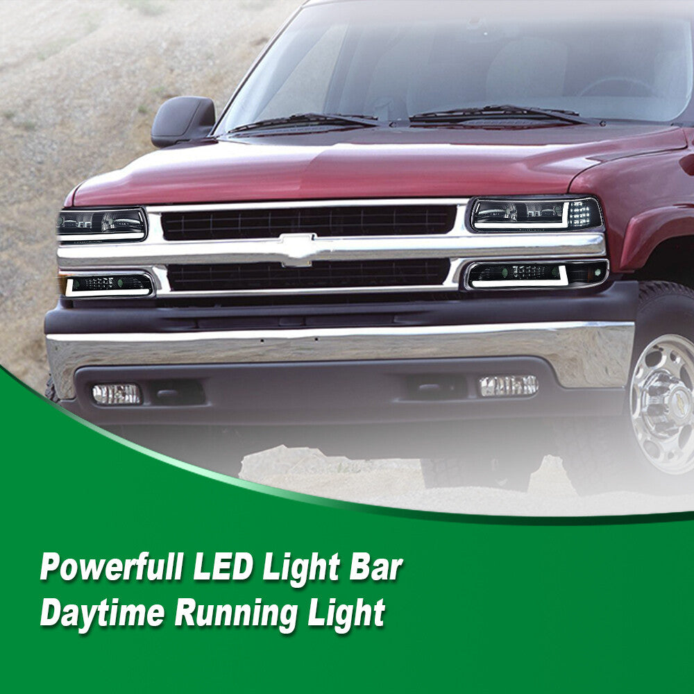 LED DRL Red Mold Water Daybreak 99-02 Black and White Silver Stone 00-06 Tahoe
