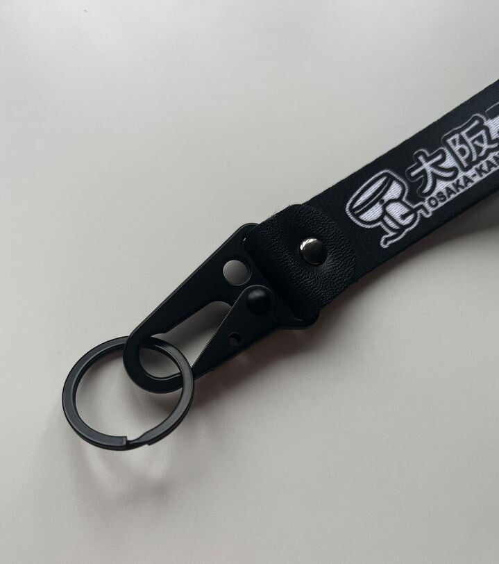 Car keychain/key ring with lanyard, car accessories, Osaka black for Mazda