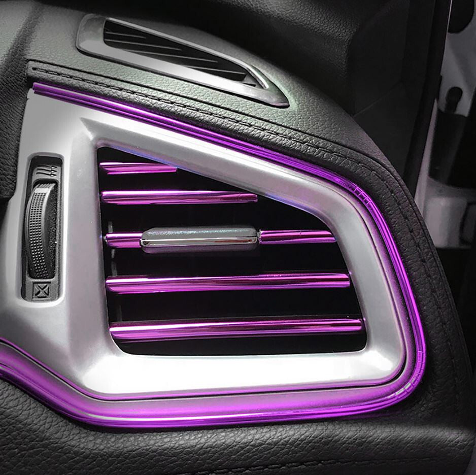 10-Piece Car Air Conditioner Socket Decorative Molded Strips in Purple for ford