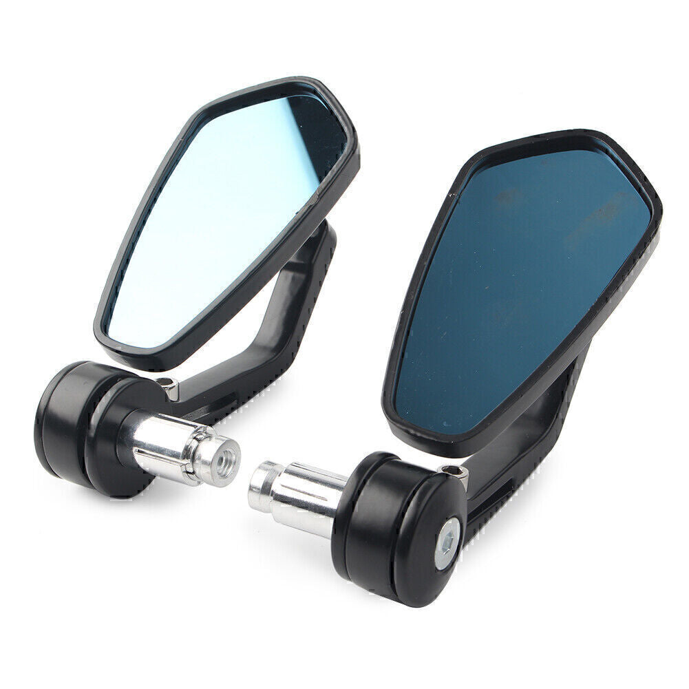 Rearview Black Handle Bar End Side Rearview Mirrors For 7/8 22mm Motorcycle