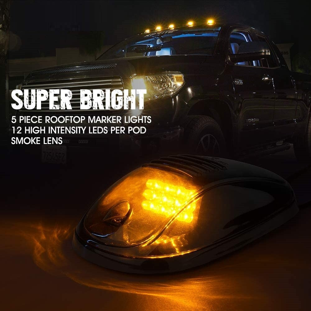 5x Amber LED Roof Top Running Cab Marker Lights for Chevy Silverado 1500 2500