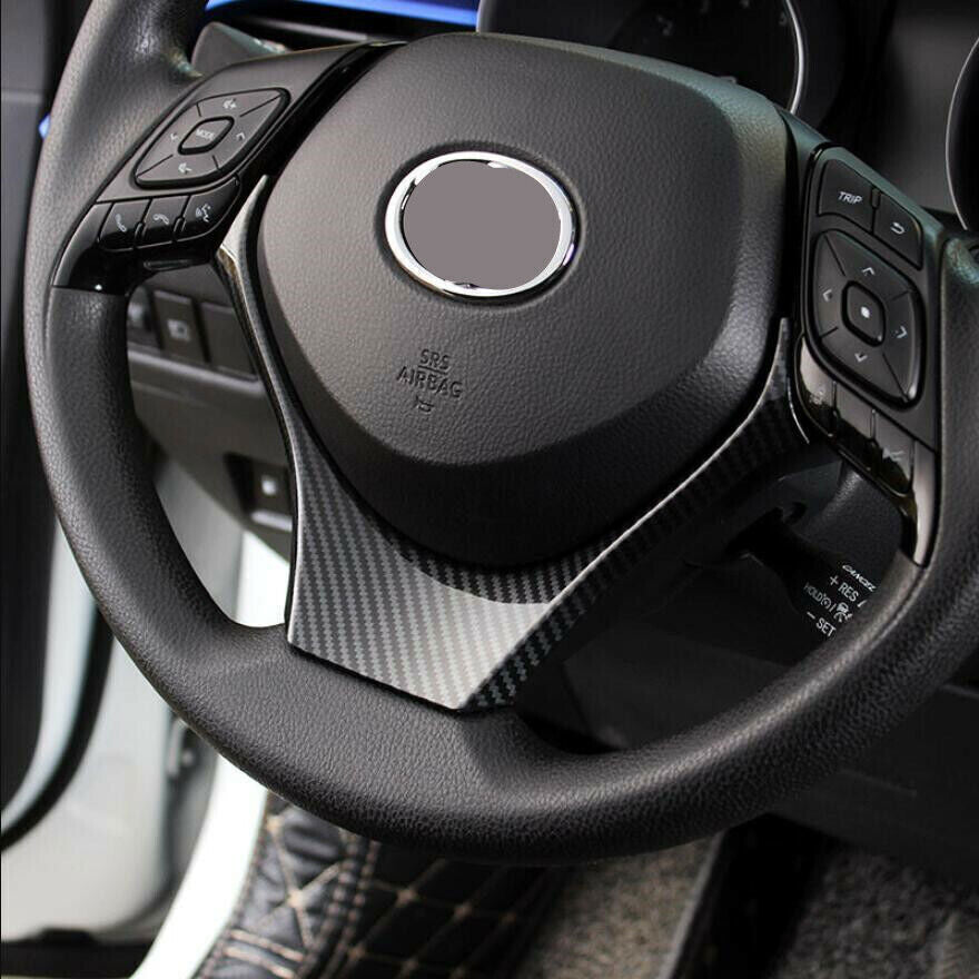 for Toyota CHR C-HR 18-22 Carbon Fiber Style Steering Wheel U TYPE Cover Trim 1X