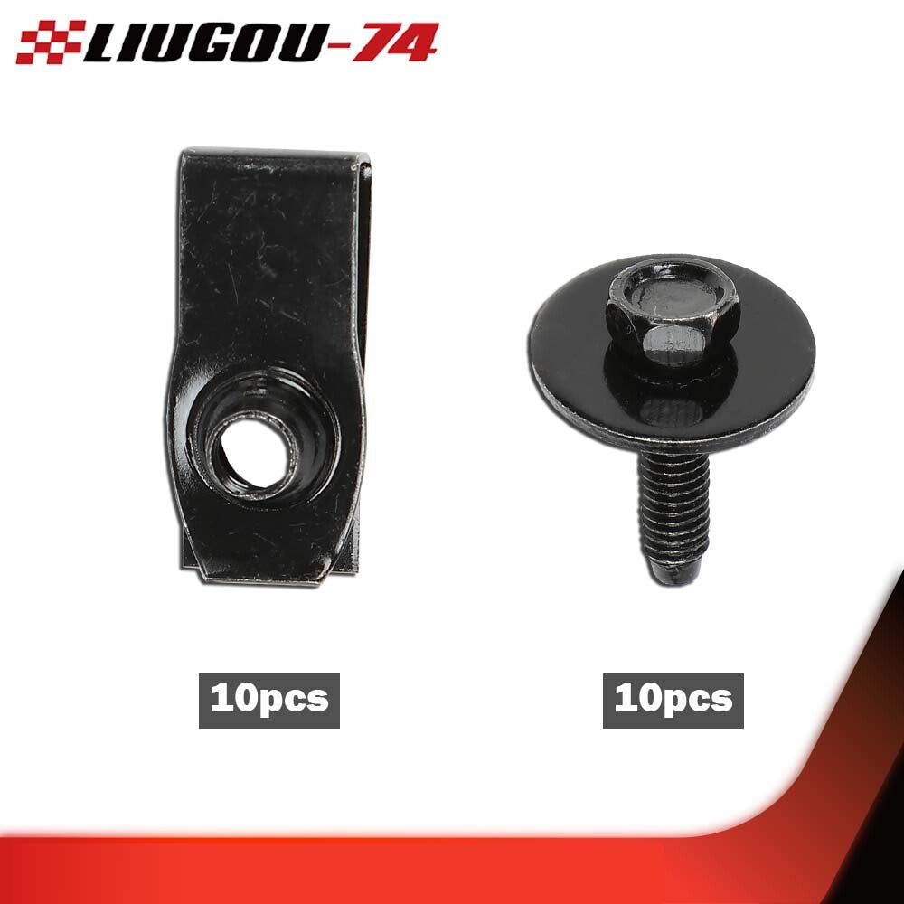 Fits for ford truck body bolts and U-nut clips - M6 - 1.0 x 25 mm - 10 mm hexagonal - 20 pieces - Brand new