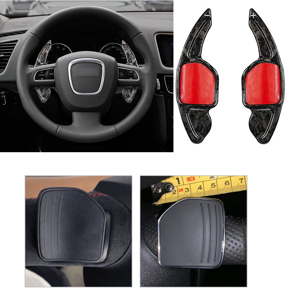 2¡ÁForged Carbon Steering Wheel Paddles Shifter for Audi A3 A4 A5 A6 S6 Q5 Q7 TTS