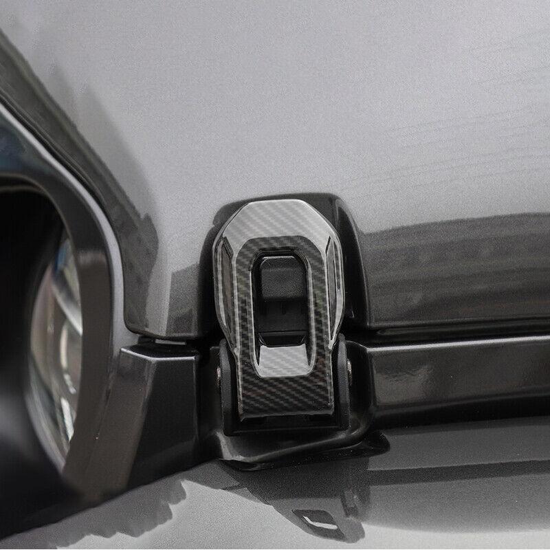 for Jeep for Wrangler JL 18-20 Engine Hood Anti-Theft Buckle Cover Trim Carbon Fiber