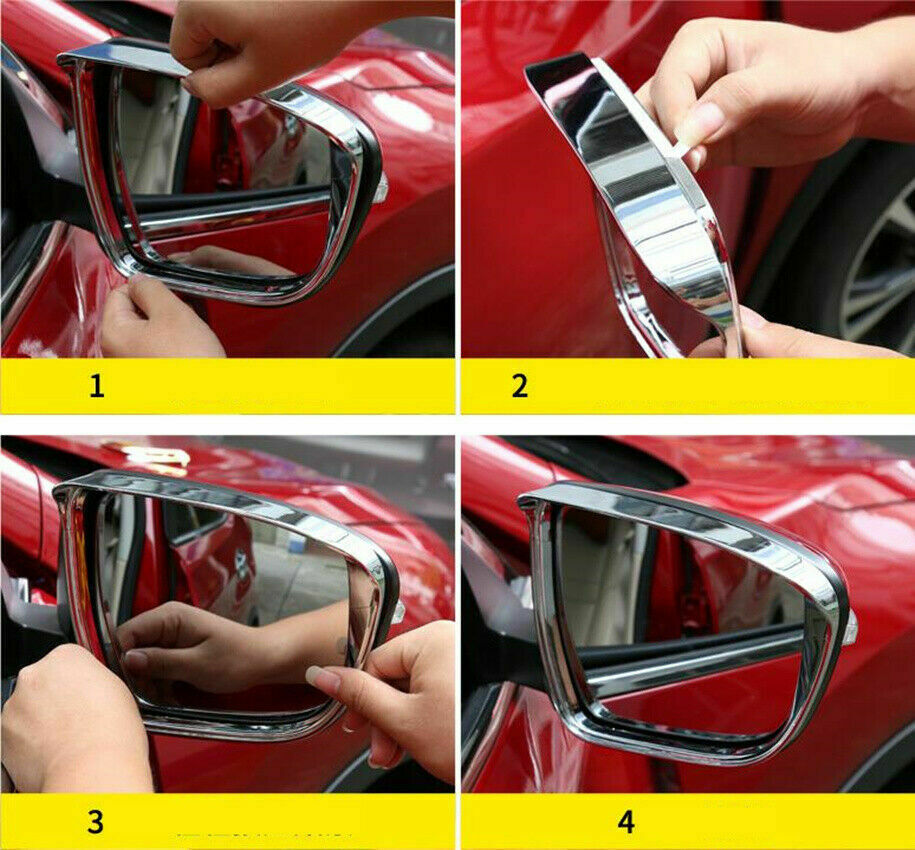Chrome Side Rearview Mirror Cover Rain Eyebrow Trim For 2014-2020 for Nissan Rogue