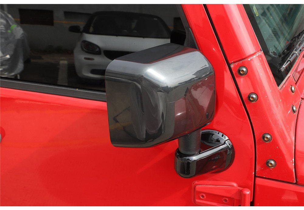 Kit for Jeep for Wrangler JK 2007-2017 Side Rearview Mirror Base Cover ABS Black¡Á6