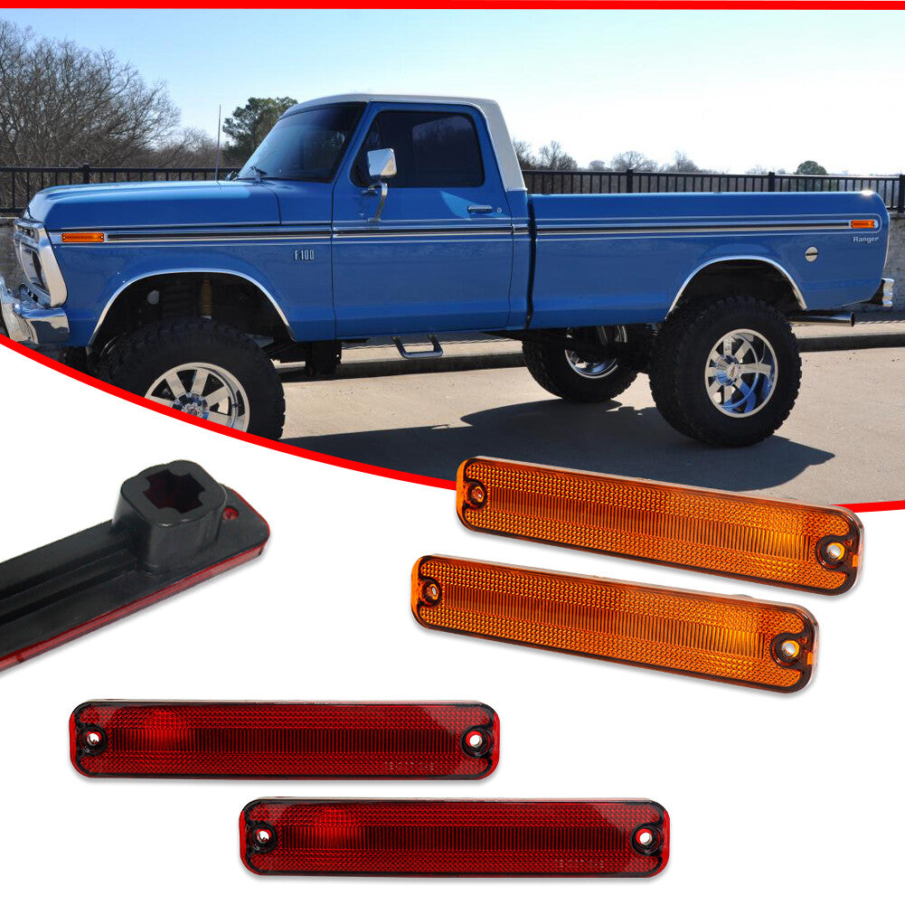 Amber-red front and rear marker light housings suitable for 75-83 for Ford E-100 Econoline