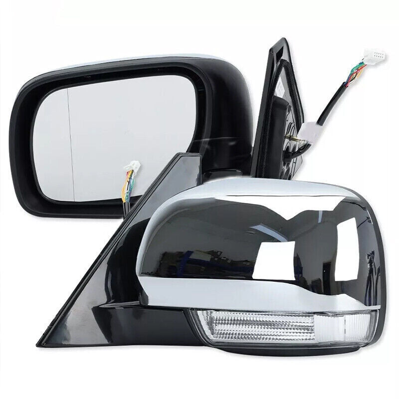 Left for Mitsubishi Pajero Montero 2006-2021 Side Door Mirror With Light 10PIN