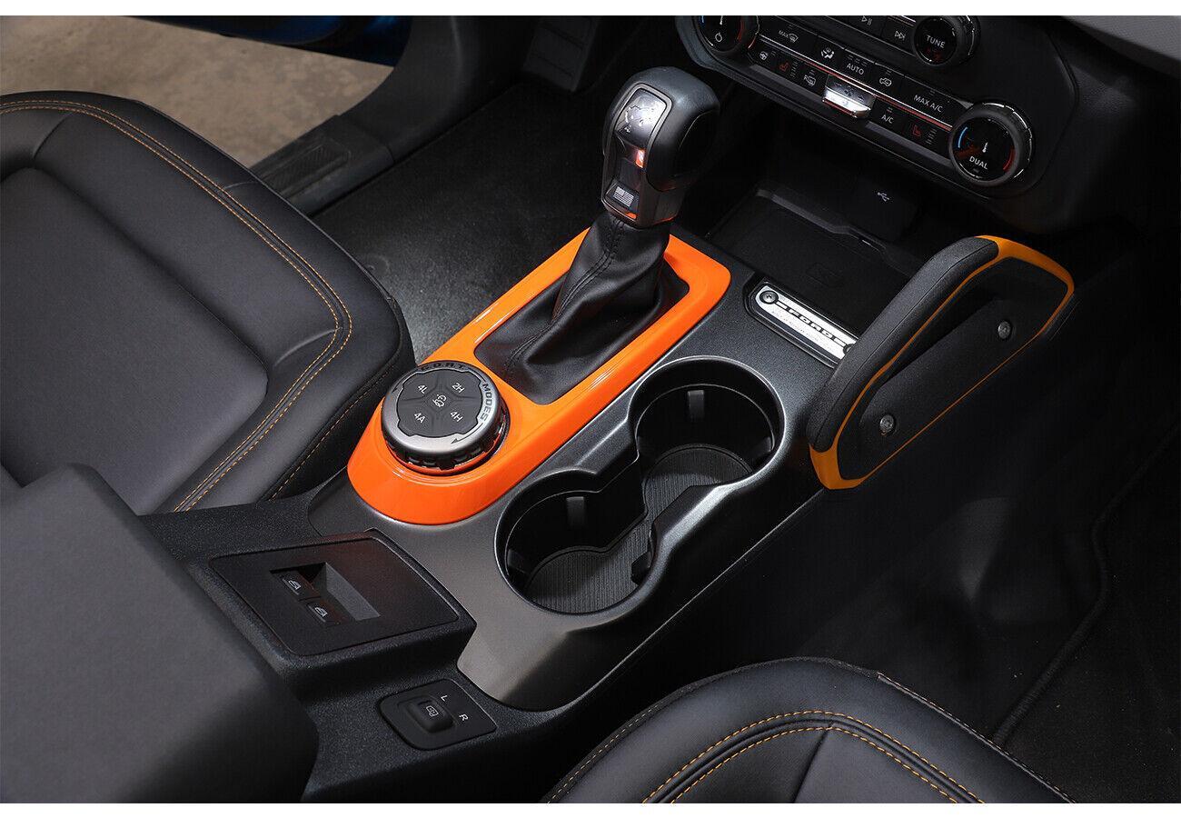 for Ford Bronco 2021-2023 Orange ABS Inner Console Gear Shift Panel Cover Trim