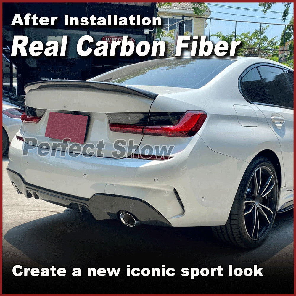 for BMW G20 320i M340i G80 M3 20UP REAL CARBON Rear Trunk Spoiler Boot Wing Lip