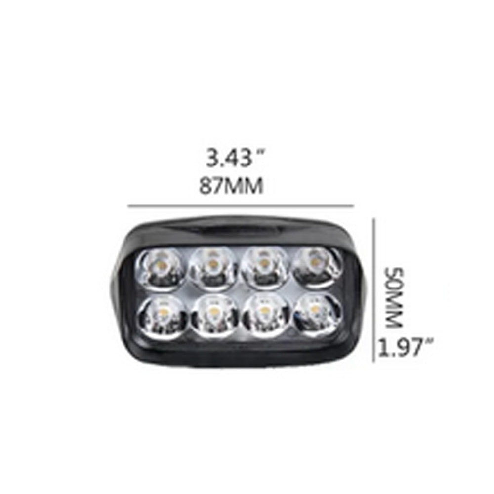 Universal Motorcycle 8 LED External Headlight Spot Light Fog Driving Lamp Black