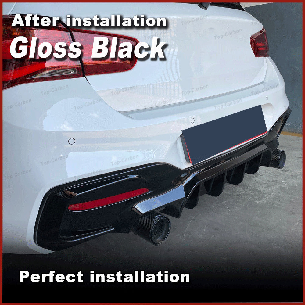 for BMW F20 F21 LCI 1 Series Sport M140i M135i Rear Diffuser Gloss Black 2015-19