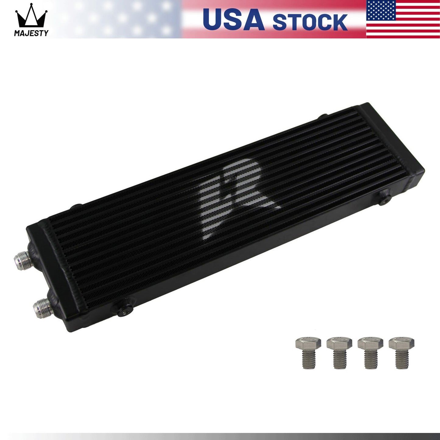 Universal Dual Pass Bar Plate Oil Cooler Large Core:18.5x5.5x1.58