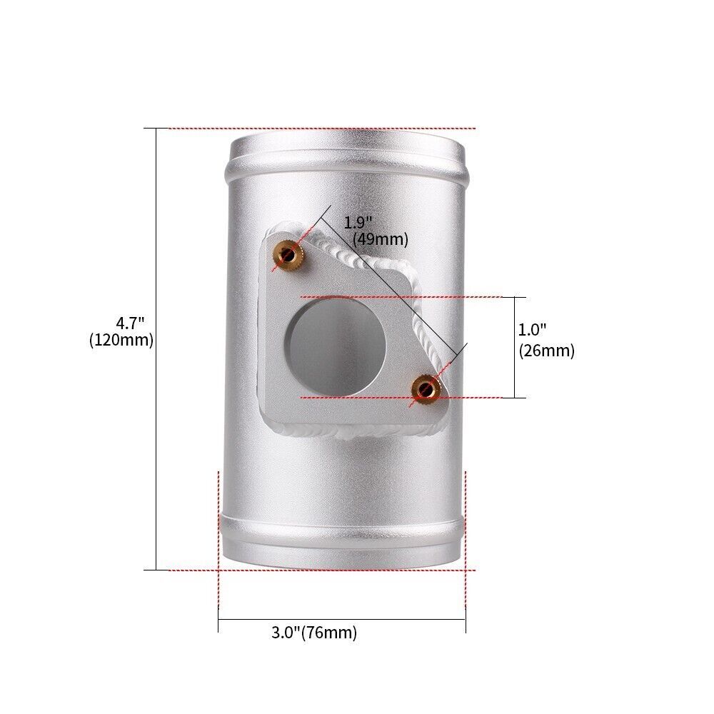 3/76mm Mass Air Flow Sensor Adapter Intake Pipe Tube for Subaru / for Mazda
