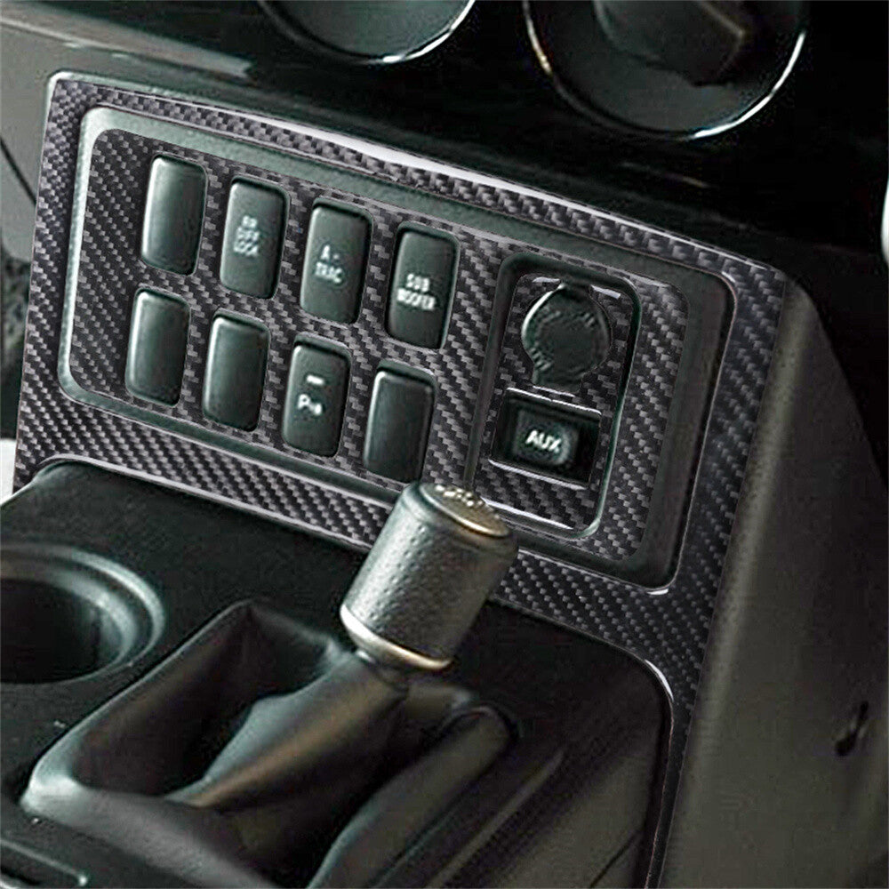 3¡ÁCarbon Fiber Central Control Button Set Trim Kit For Toyot@ FJ Cruiser 2007-21