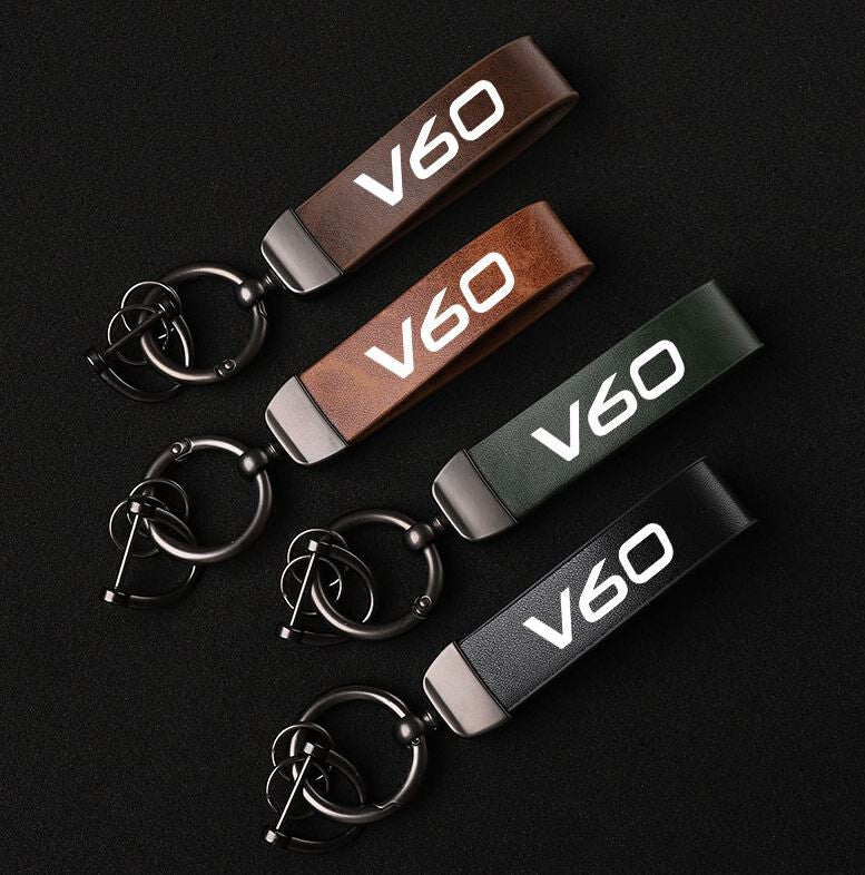 Suitable for Volvo R design car keychain, automatic key ring, suede accessory, gift, grey