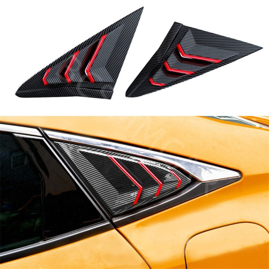 2Pcs Rear Side Quarter Window Louver Cover Fit for Honda for Civic 2016-2021 4-Door