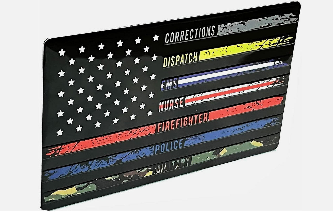 Car side fender rear boot badge decal American flag First Responder applicable to for ford