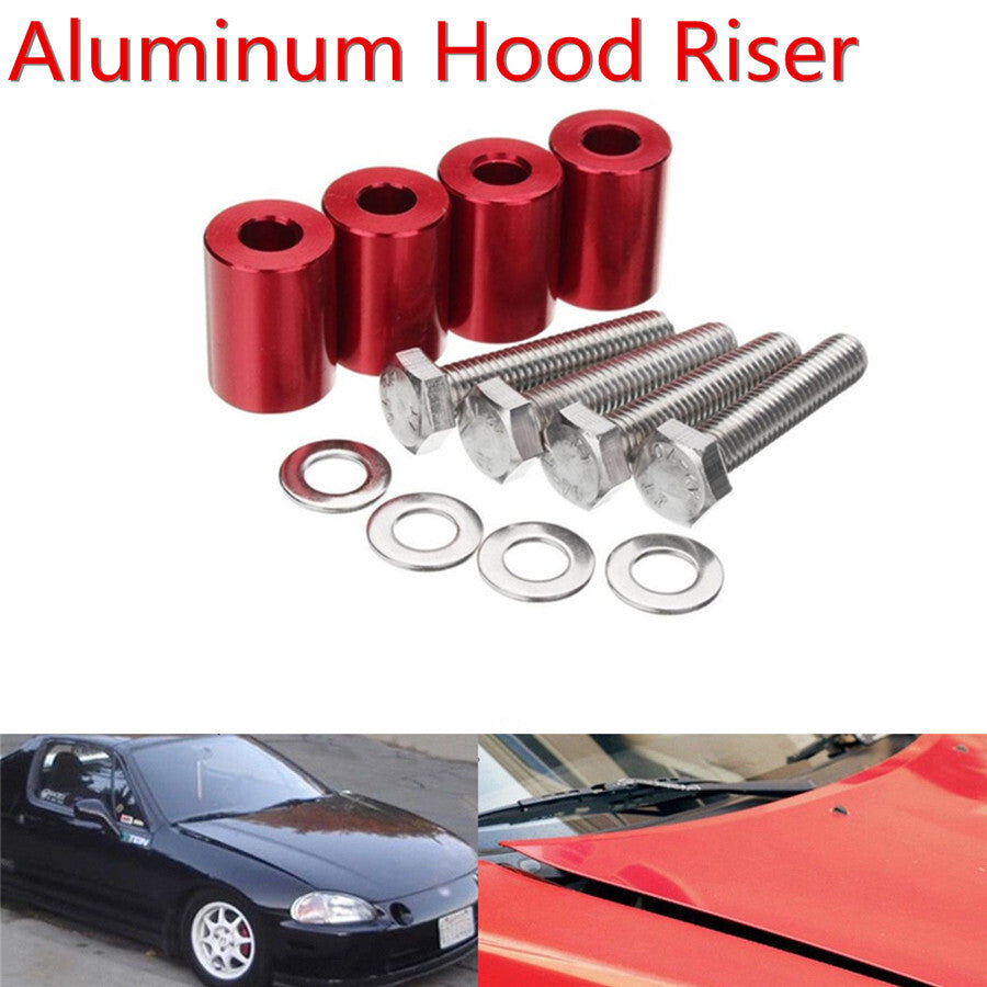 Car Billet Hood Vent Spacer Spacers Kit Red For 8Mm Turbo Engine All M?Otor Swap